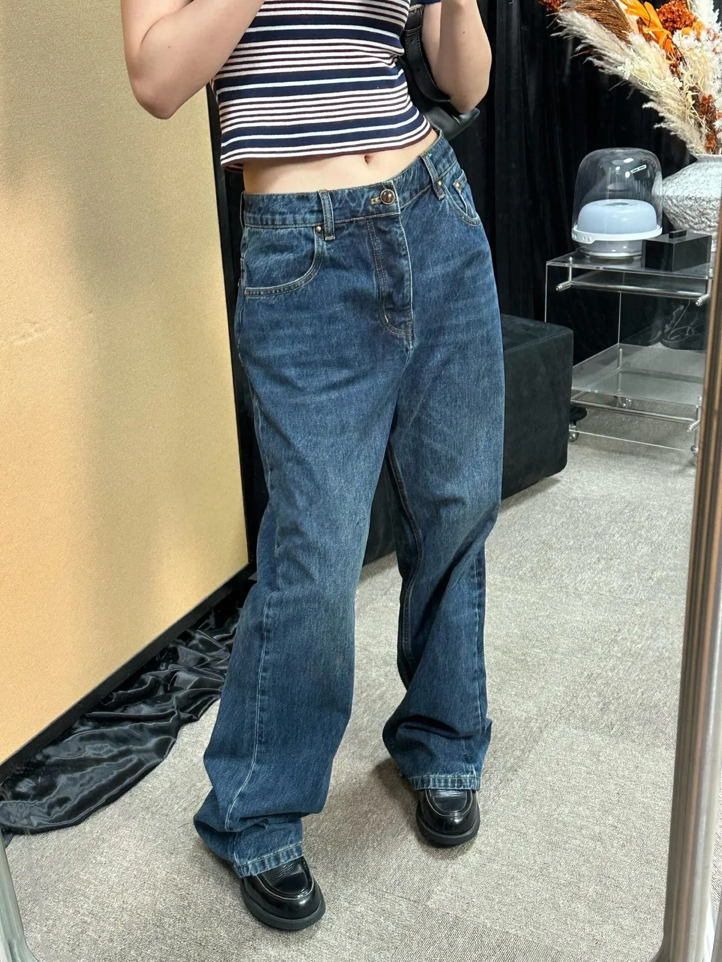 Louis Vuitton/Louis Vuitton back pocket leather jeans